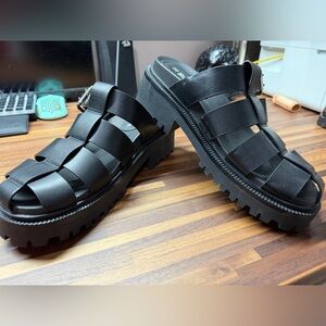 No Boundaries Black Chunky Sandals